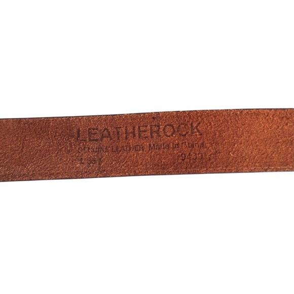 Leatherock Brown Leather Belt Embellished Eye-Shaped Buckle